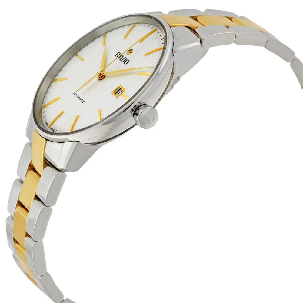 Rado Coupole White Dial Date Two Tone Stainless Steel Ceramos Automatic Mens Watch R22876032