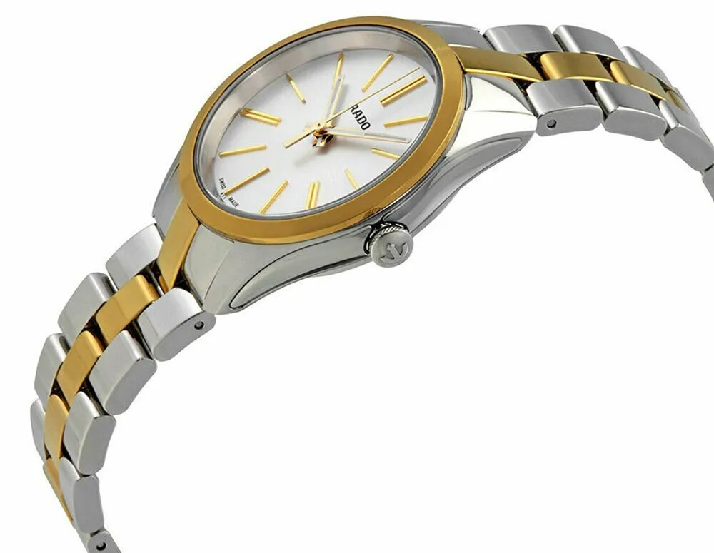 Rado HyperChrome Stainless Steel and Ceramos R32975112 Womens Watch Sapphire Crystal Quartz Silver dial