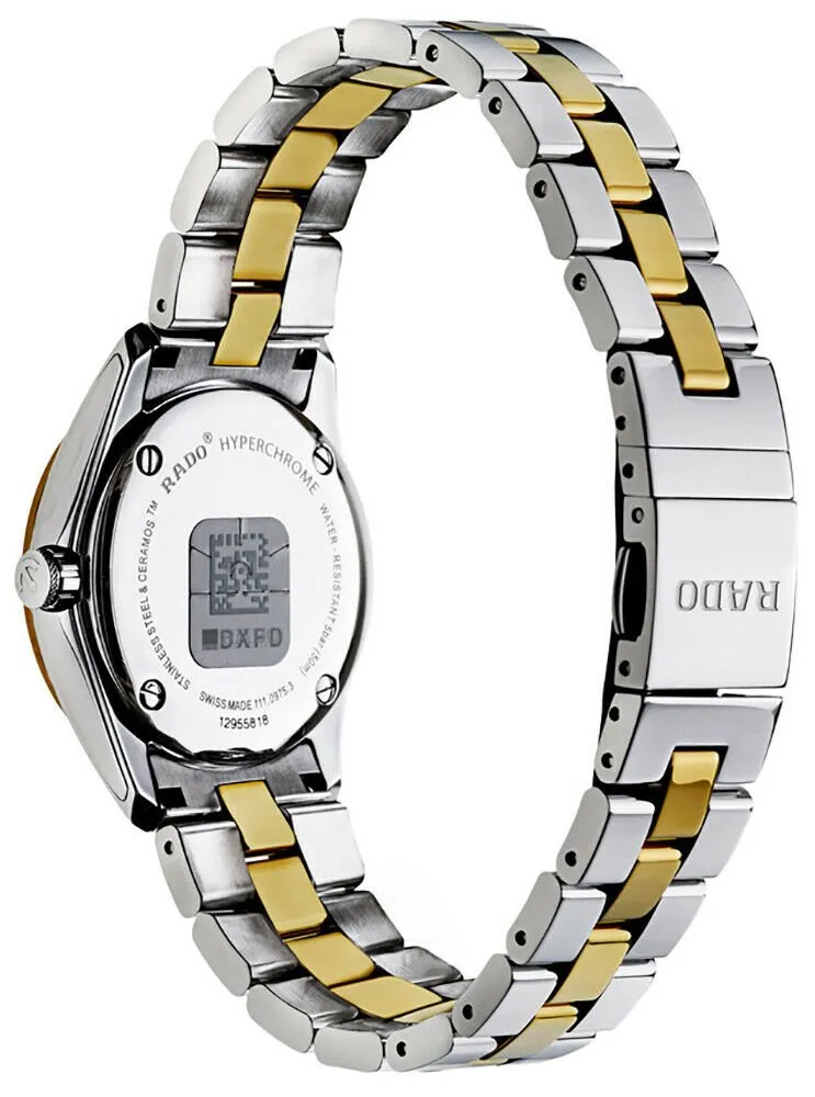 Rado HyperChrome Stainless Steel and Ceramos R32975112 Womens Watch Sapphire Crystal Quartz Silver dial