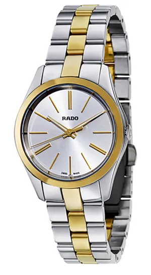 Rado HyperChrome Stainless Steel and Ceramos R32975112 Womens Watch Sapphire Crystal Quartz Silver dial