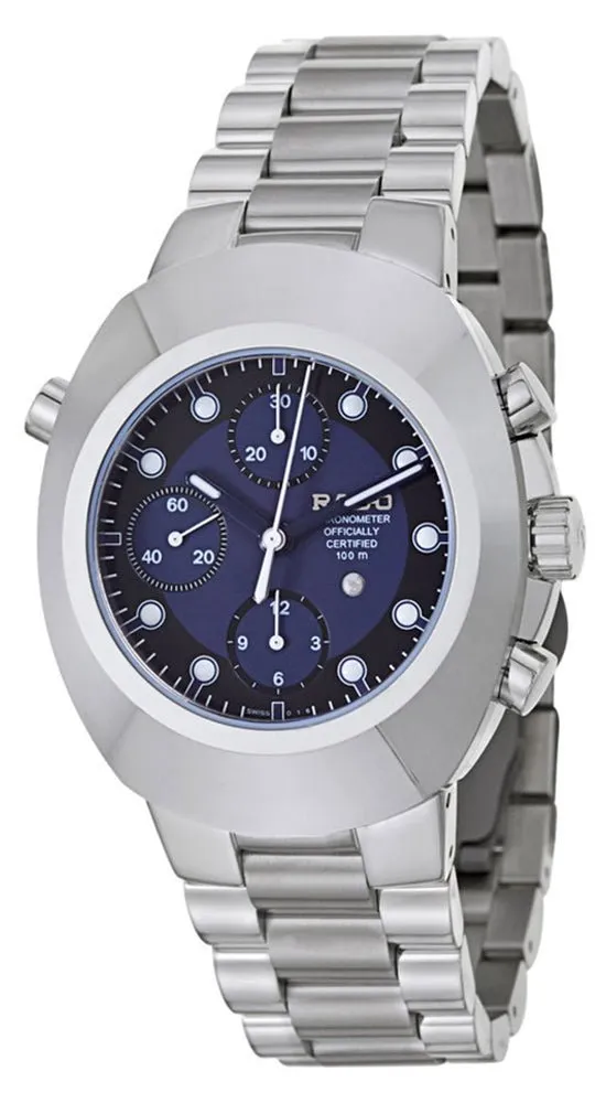 Rado Original Stainless Steel COSC Automatic Chronograph Blue Black Dial Mens Watch R12694163
