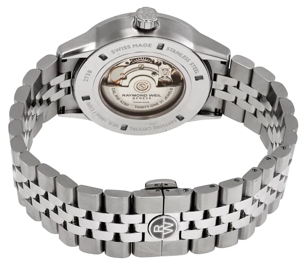 Raymond Weil Freelancer Half-Moon Automatic Stainless Steel Blue Dial Date Mens Watch 2738-ST-50001