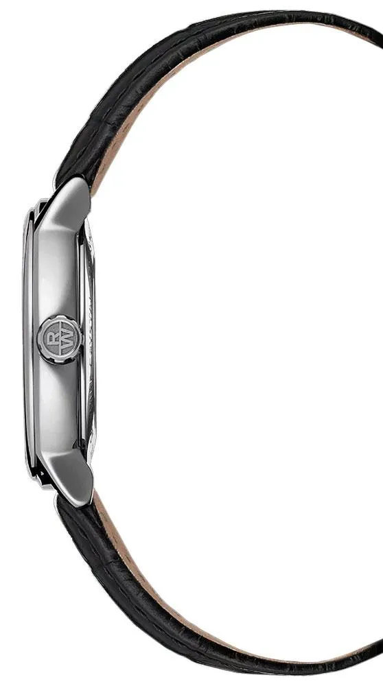 Raymond Weil Maestro Automatic Stainless Steel Black Leather Strap Silver Dial Mens Watch 2227-STC-00659