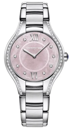Raymond Weil Noemia Stainless Steel Diamonds Pink Mother-of-Pearl Dial Quartz Womens Watch 5132-STS-00986