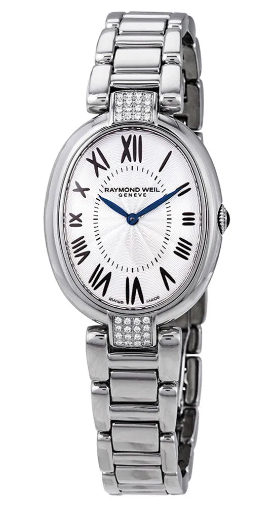 Raymond Weil Shine Stainless Steel Oval Case Diamonds Silver-Tone Dial Quartz Womens Watch 1700-STS-00659