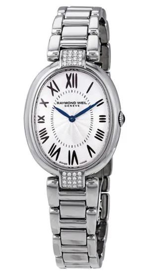 Raymond Weil Shine Stainless Steel Oval Case Diamonds Silver-Tone Dial Quartz Womens Watch 1700-STS-00659