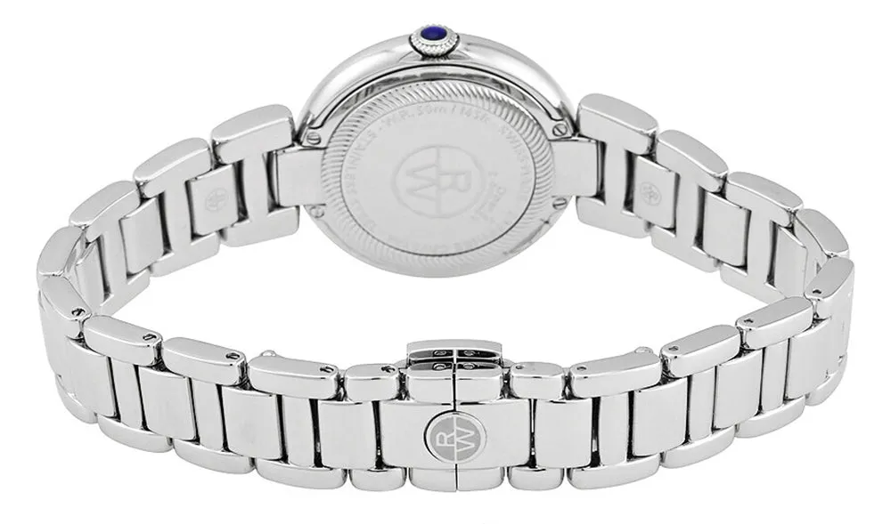 Raymond Weil Shine Stainless Steel Silver-Tone Dial Interchangeable Black Satin Strap Date Quartz Womens Watch 1600-ST-00659