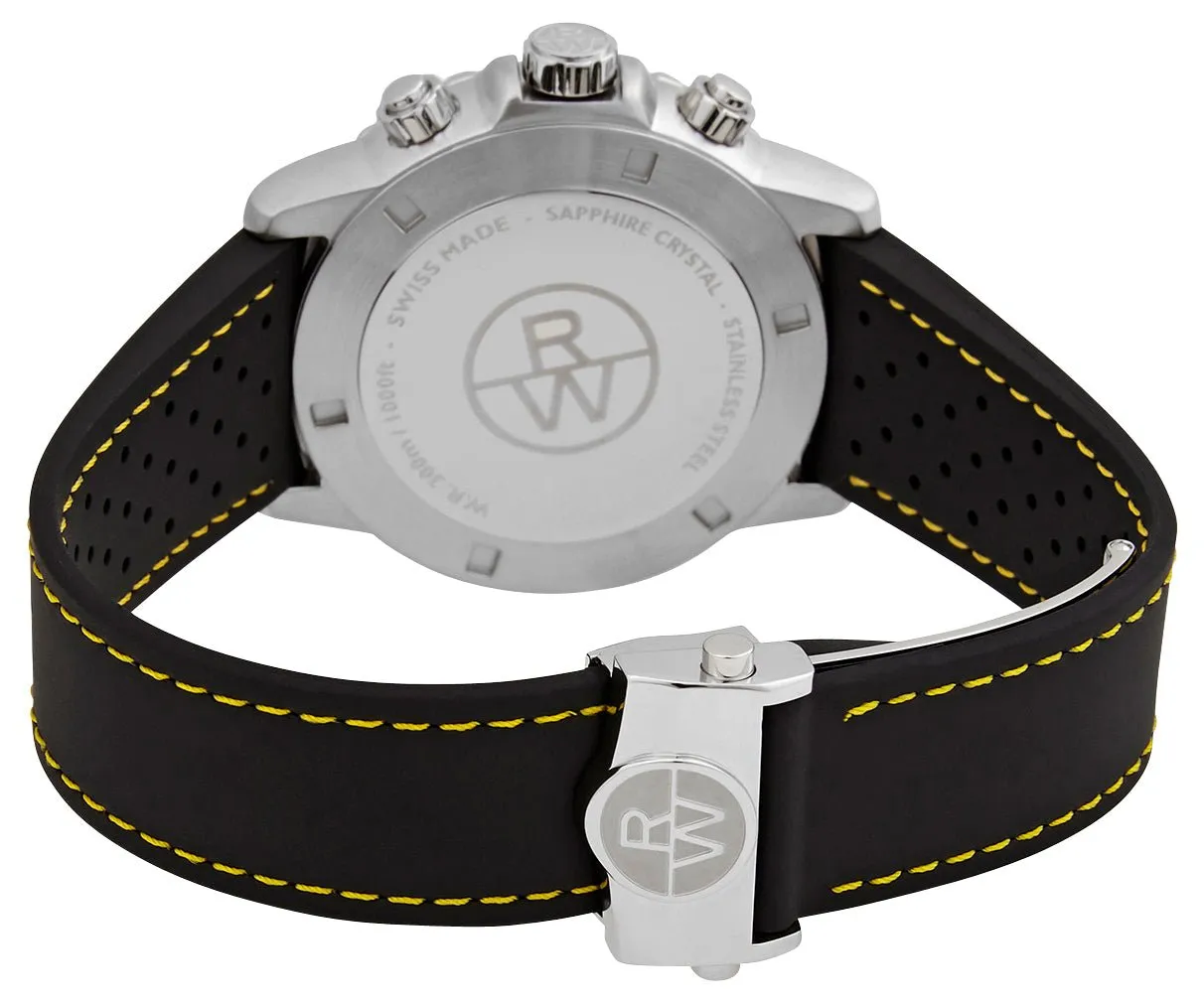 Raymond Weil Tango Chronograph Stainless Steel Black Dial Black Rubber Strap Date Divers Quartz Mens Watch 8570-SR2-05207