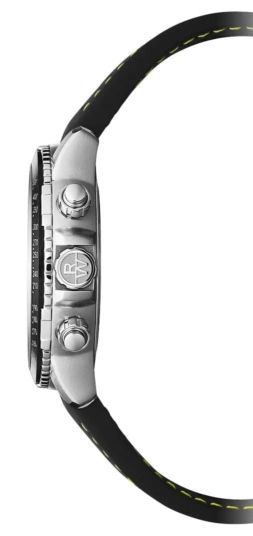 Raymond Weil Tango Chronograph Stainless Steel Black Dial Black Rubber Strap Date Divers Quartz Mens Watch 8570-SR2-05207