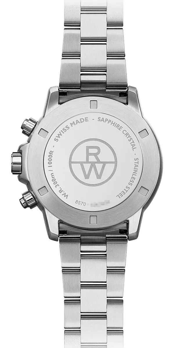 Raymond Weil Tango Chronograph Stainless Steel Black Dial Date Divers Quartz Mens Watch 8570-ST2-05207