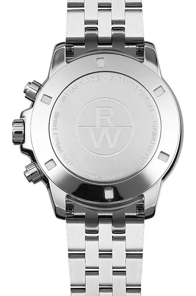 Raymond Weil Tango Chronograph Stainless Steel Gray Dial Date Divers Quartz Mens Watch 8560-ST-00606