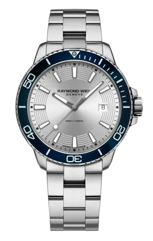 Raymond Weil Tango Stainless Steel Silver Dial Date Quartz Divers Mens Watch 8260-ST9-65001