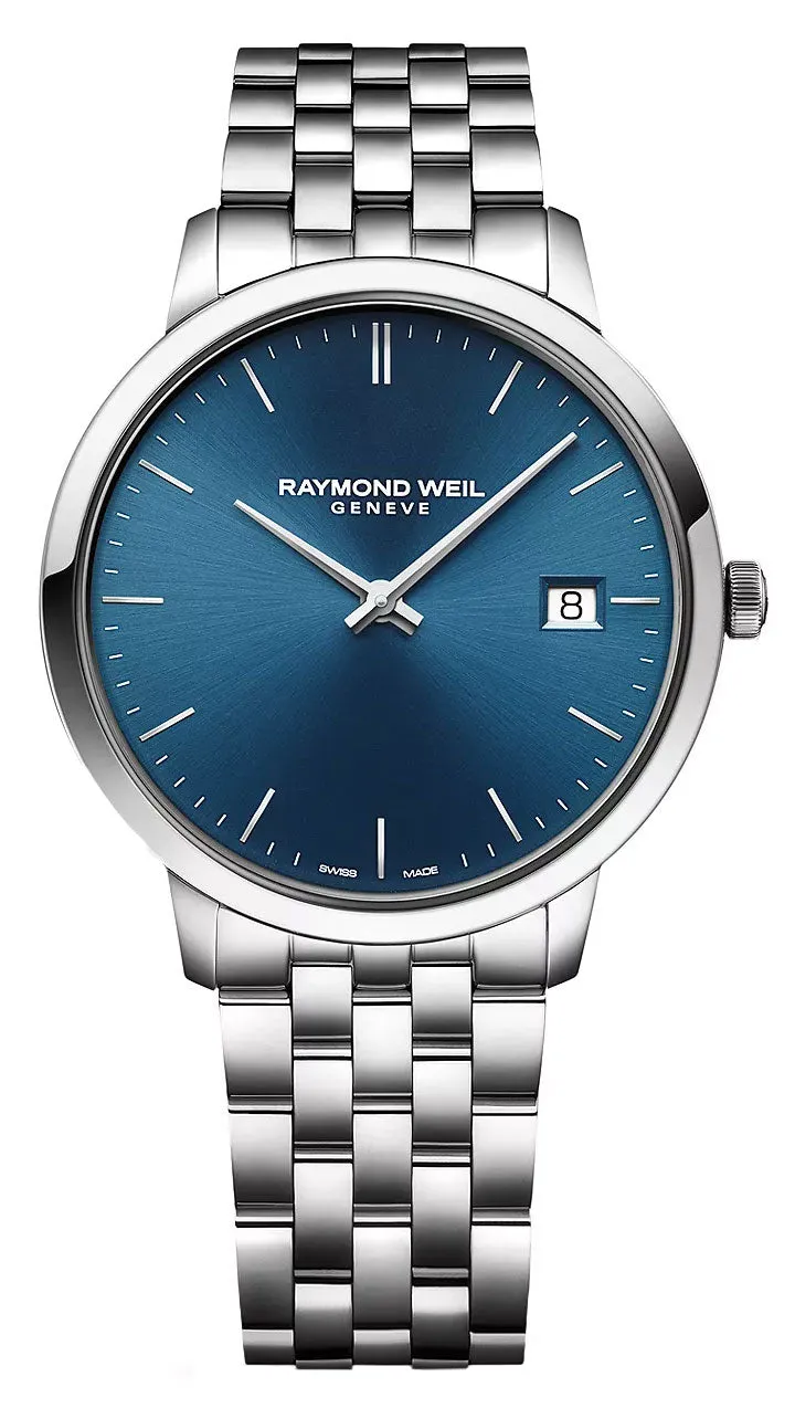 Raymond Weil Toccata Stainless Steel Blue Dial Date Quartz Mens Watch 5585-ST-50001