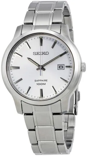 Seiko Neo Classic Stainless Steel Mens Watch Silver Dial Date SGEH39P1