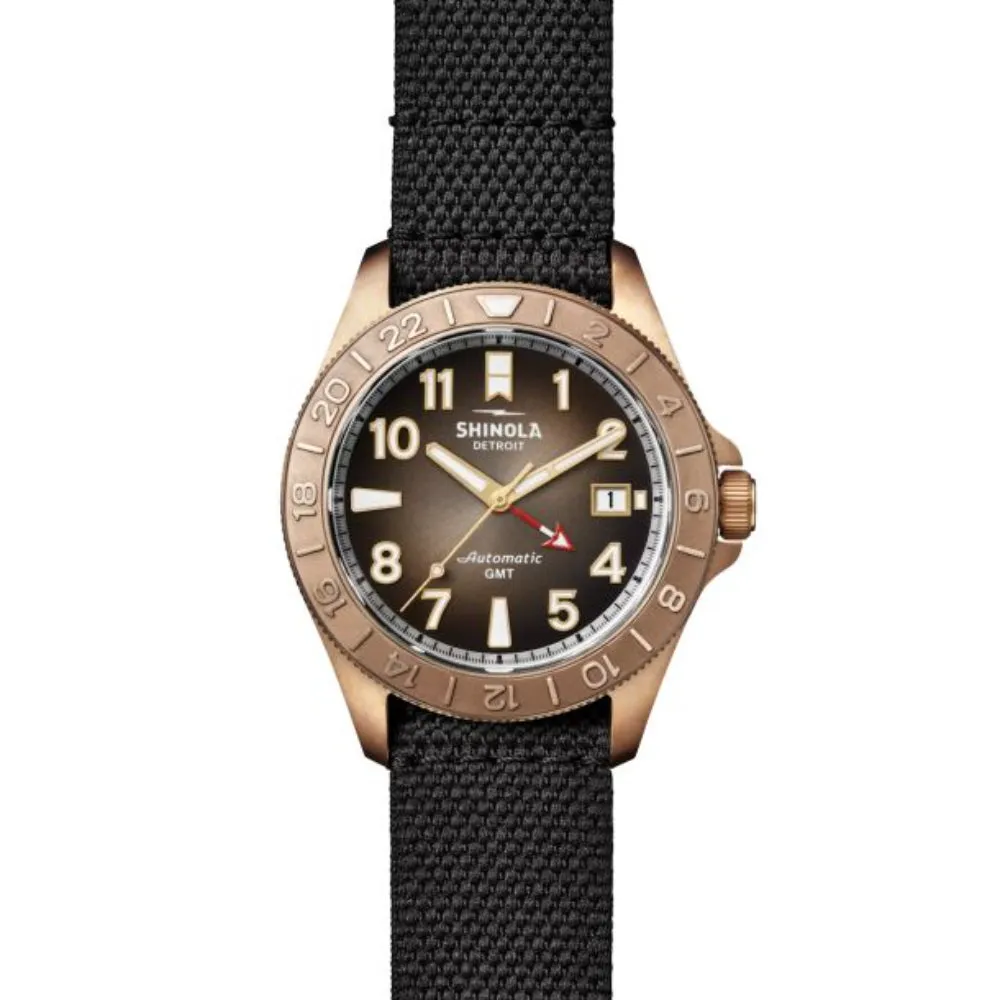 Shinola The Bronze Monster GMT Automatic 40mm Gift Set
