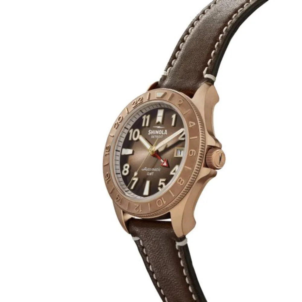 Shinola The Bronze Monster GMT Automatic 40mm Gift Set