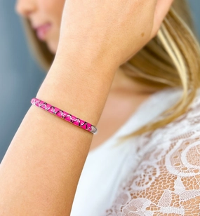 Silver Plated & Enamel Cuff Bracelet