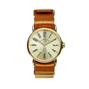 SMALL No.88 Gold and Tan Leather