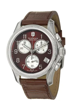 Swiss Army Chrono Classic Steel Womens Strap Watch Quartz Brown & MOP Dial 241420