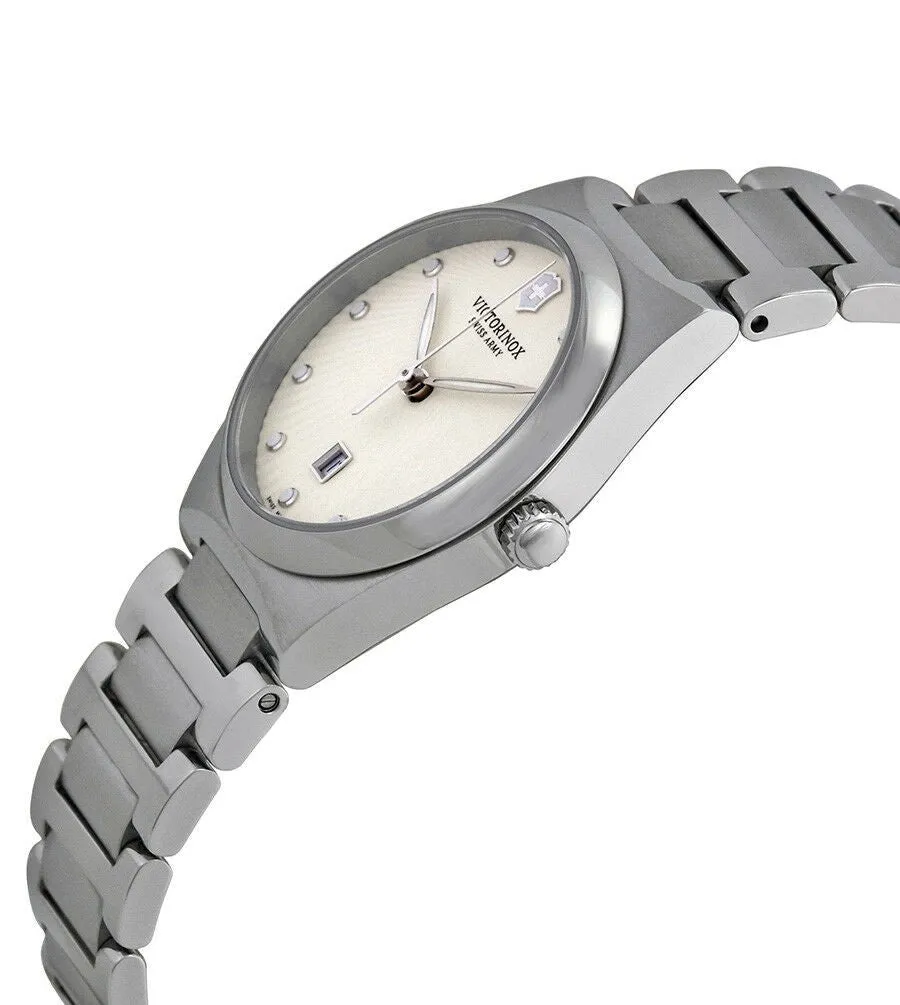 Swiss Army Victoria Stainless Steel Womens Watch Egg Shell Dial Calendar 241513 - Store Display