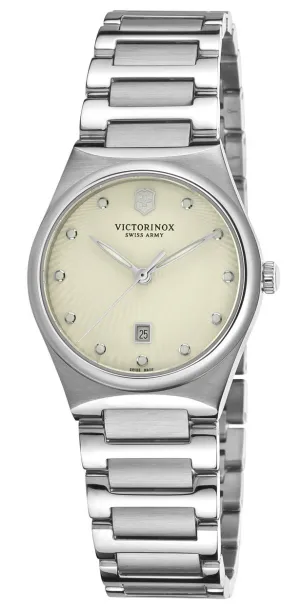 Swiss Army Victoria Stainless Steel Womens Watch Egg Shell Dial Calendar 241513 - Store Display
