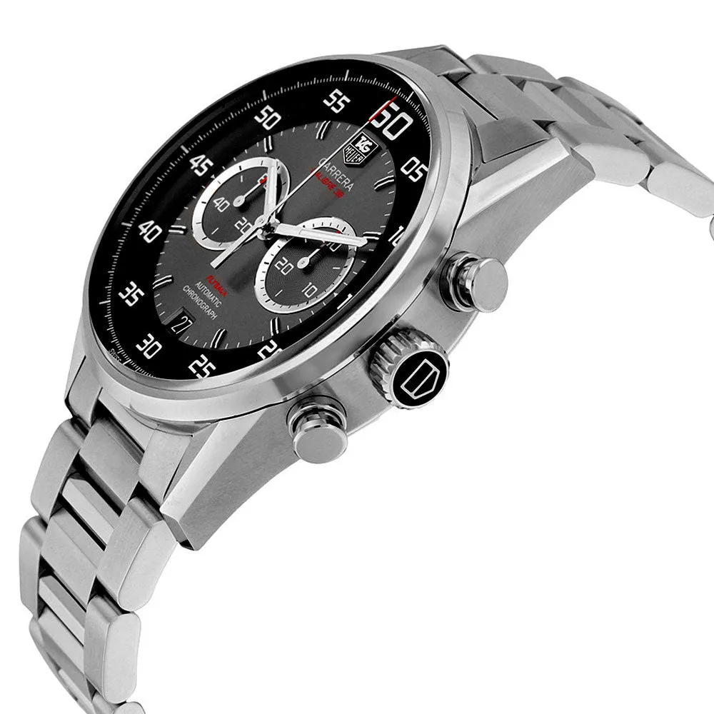 TAG Heuer Carrera Flyback Chronograph Automatic Gray & Black Dial Stainless Steel Date Mens Watch CAR2B10.BA0799