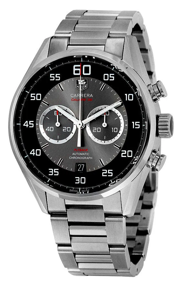 TAG Heuer Carrera Flyback Chronograph Automatic Gray & Black Dial Stainless Steel Date Mens Watch CAR2B10.BA0799