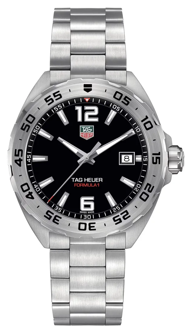 TAG Heuer Formula 1 Stainless Steel Black Dial Date Divers Quartz Mens Watch WAZ1112.BA0875
