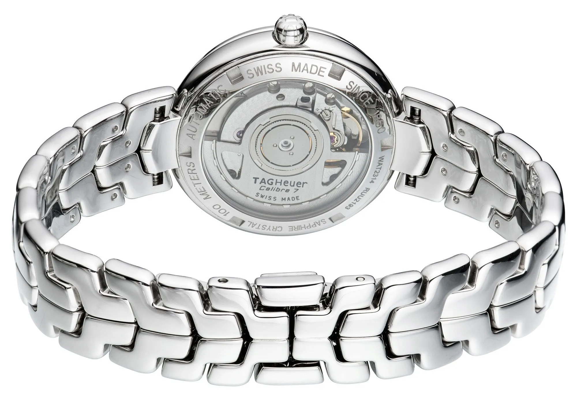 TAG Heuer Link Automatic Stainless Steel Mother-of-Pearl Dial Diamonds Date Womens Watch WAT2314.BA0956