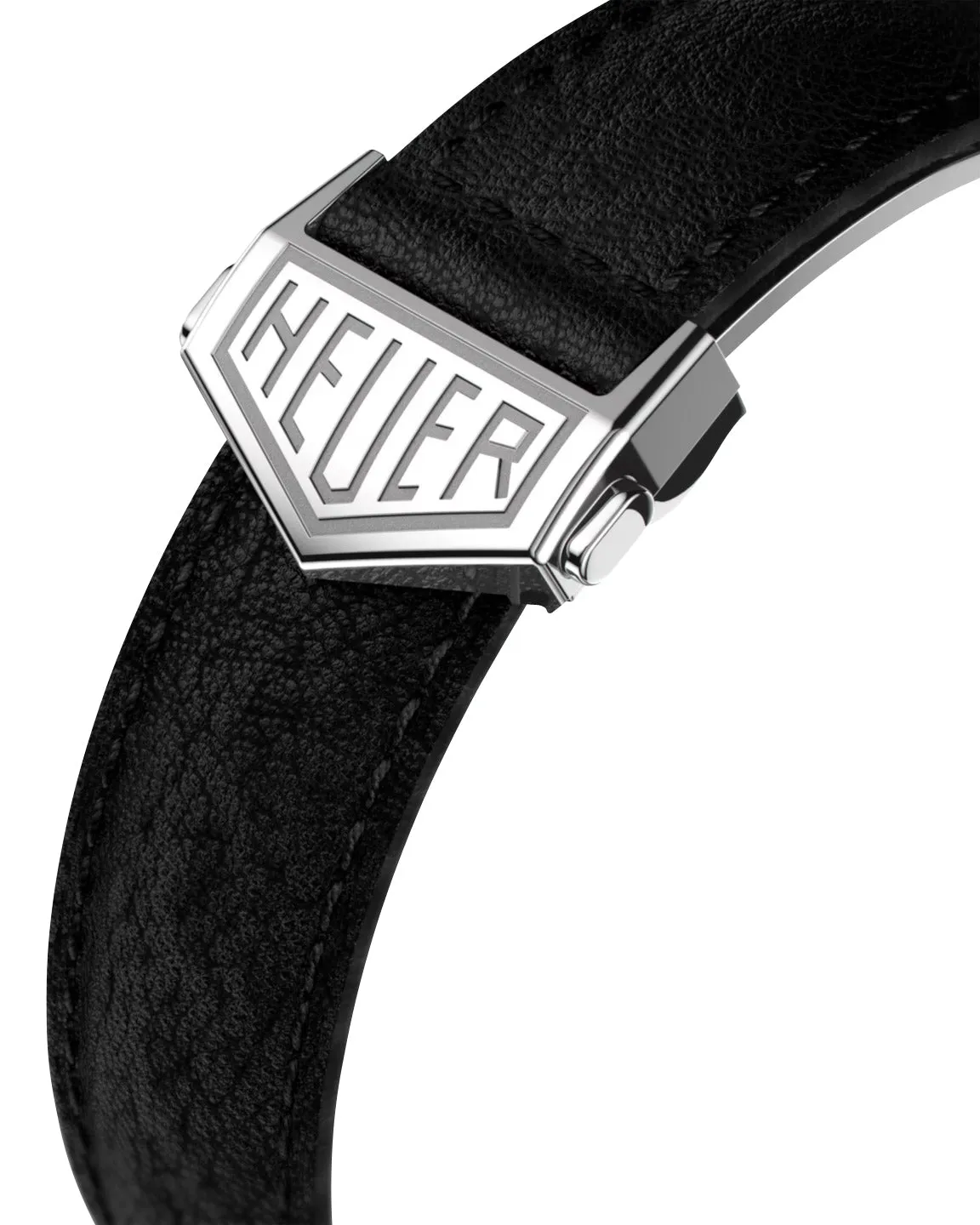TAG Heuer Monaco Automatic Chronograph Stainless Steel Blue Dial Black Leather Strap Date Mens Watch CAW211P.FC6356