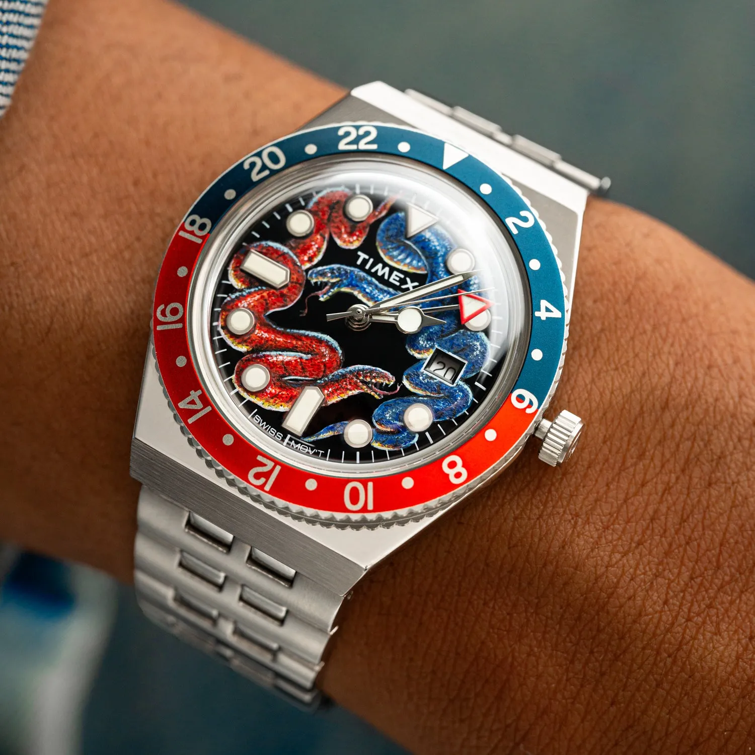 Timex Q GMT Twin Serpents