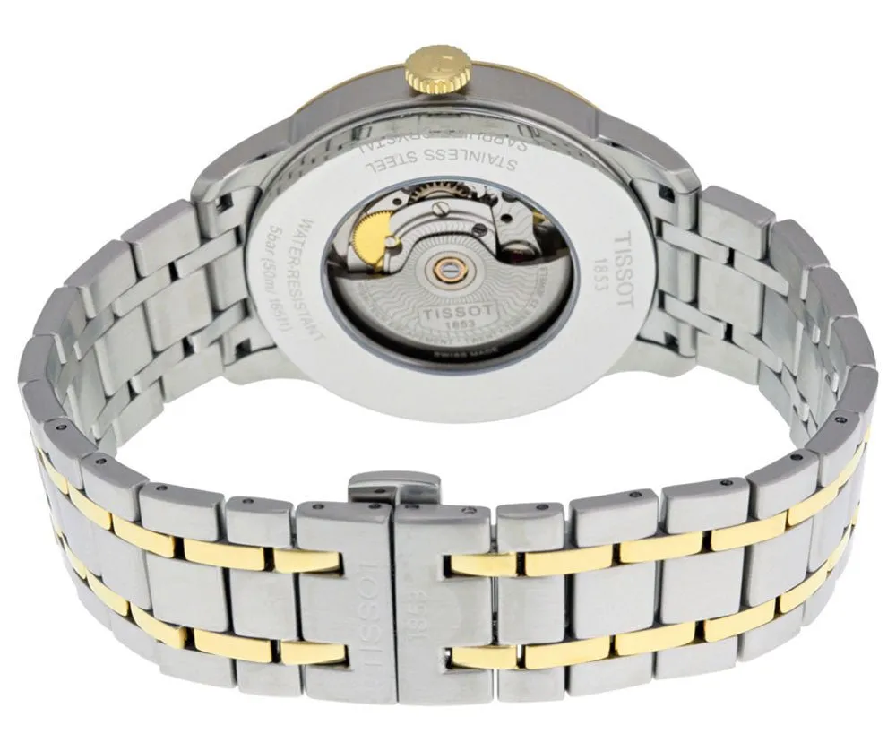 Tissot Chemin des Tourelles Two Tone Stainless Steel Automatic Silver Dial Date Mens Watch T0994072203700