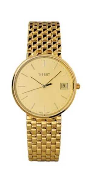 Tissot Goldrun 14K Yellow Gold Date Gold-Tone Dial Quartz Mens Watch T73240321