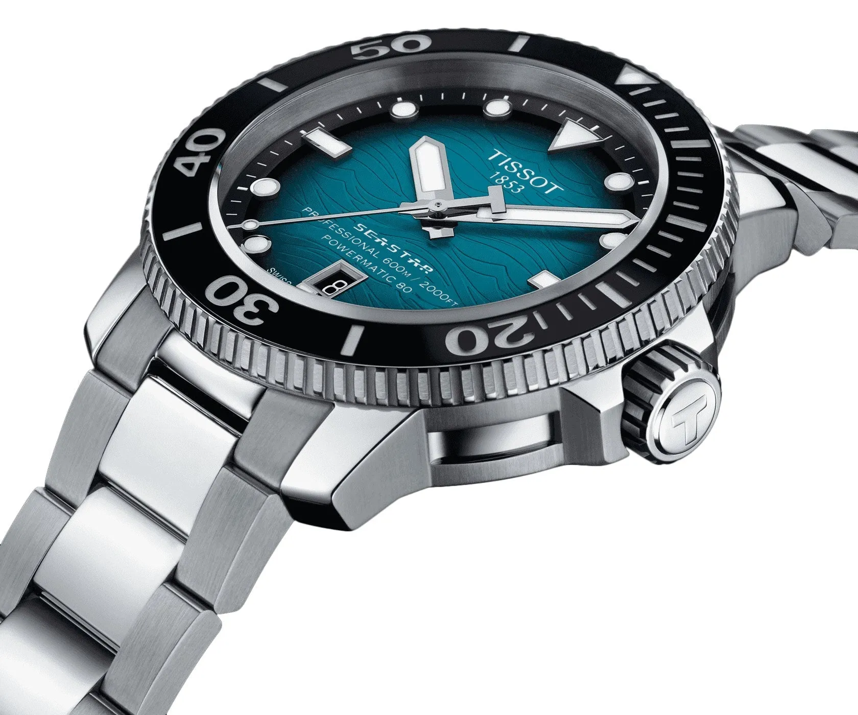 Tissot T-Sport Seastar 2000 Professional Powermatic 80 Automatic Stainless Steel Blue Dial Date Divers Mens Watch T120.607.11.041.00