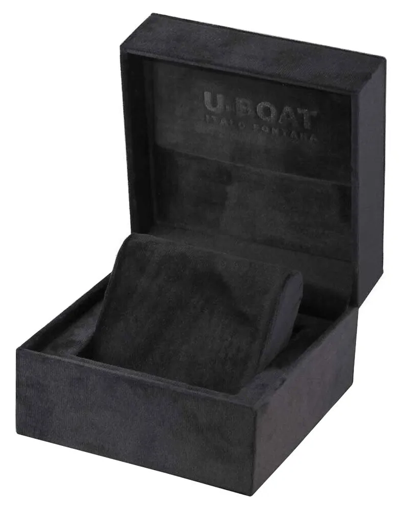 U-Boat Capsoil Doppiotempo Black DLC Steel White Dial Black Rubber Strap Swiss Electro-mechanical Mens Watch 8889
