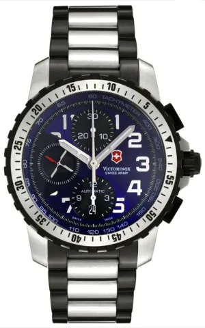 Victorinox Swiss Army Alpnach Automatic Chronograph Blue Dial Date Steel Mens Watch 241194