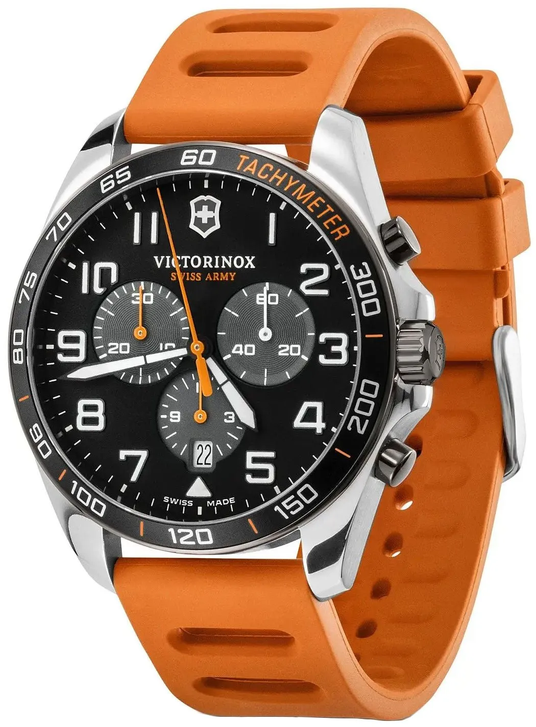 Victorinox Swiss Army FieldForce Sport Chronograph Stainless Steel Mens Strap Watch Calendar 241893