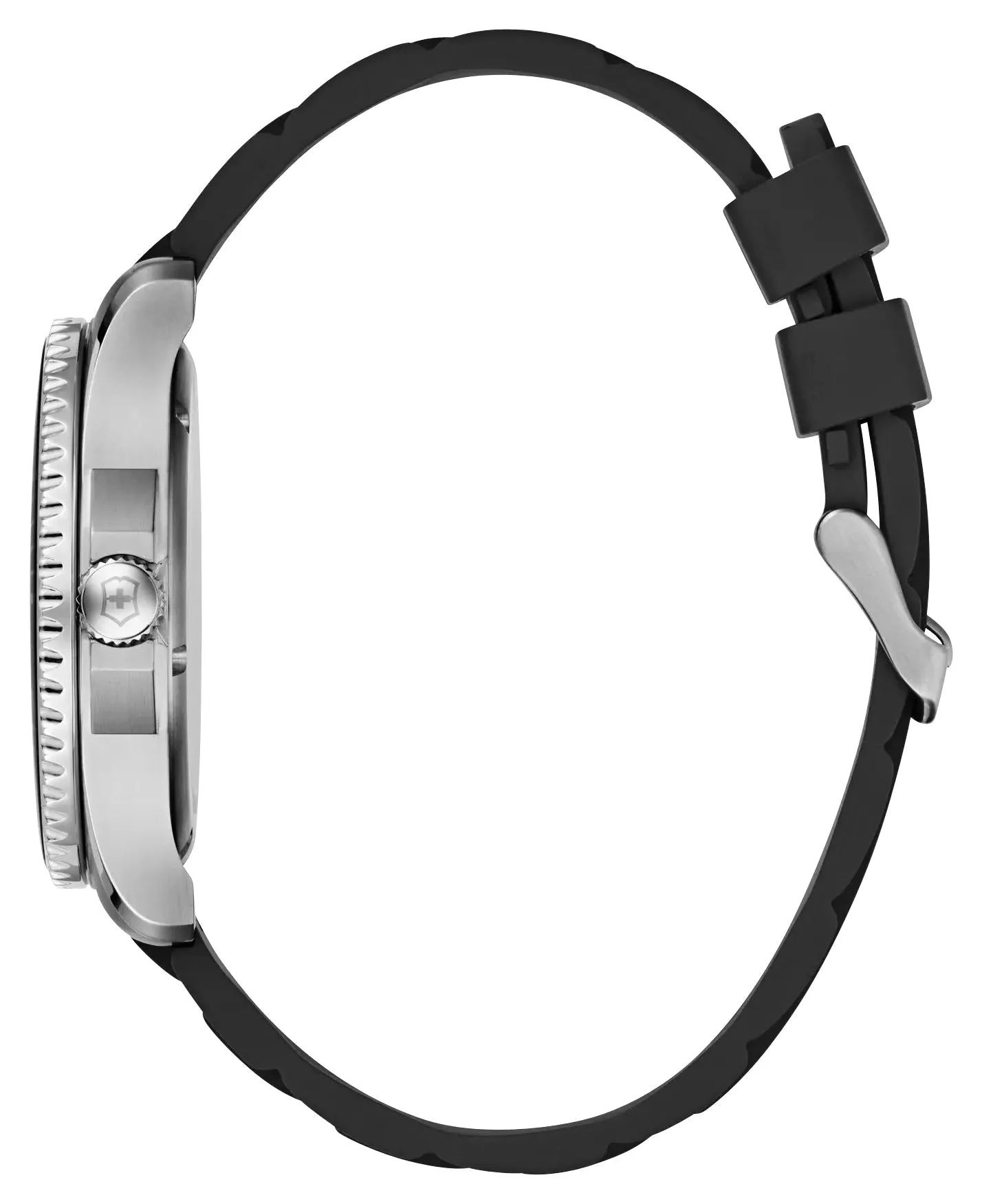 Victorinox Swiss Army Maverick Stainless Steel Black Dial Black Rubber Strap Date Quartz Mens Watch 241698