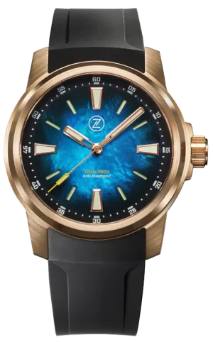 Zelos Aurora Field 38mm Bronze Teal MOP